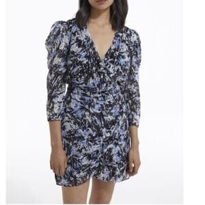 The Kooples Black & Blue Printed Mini Dress